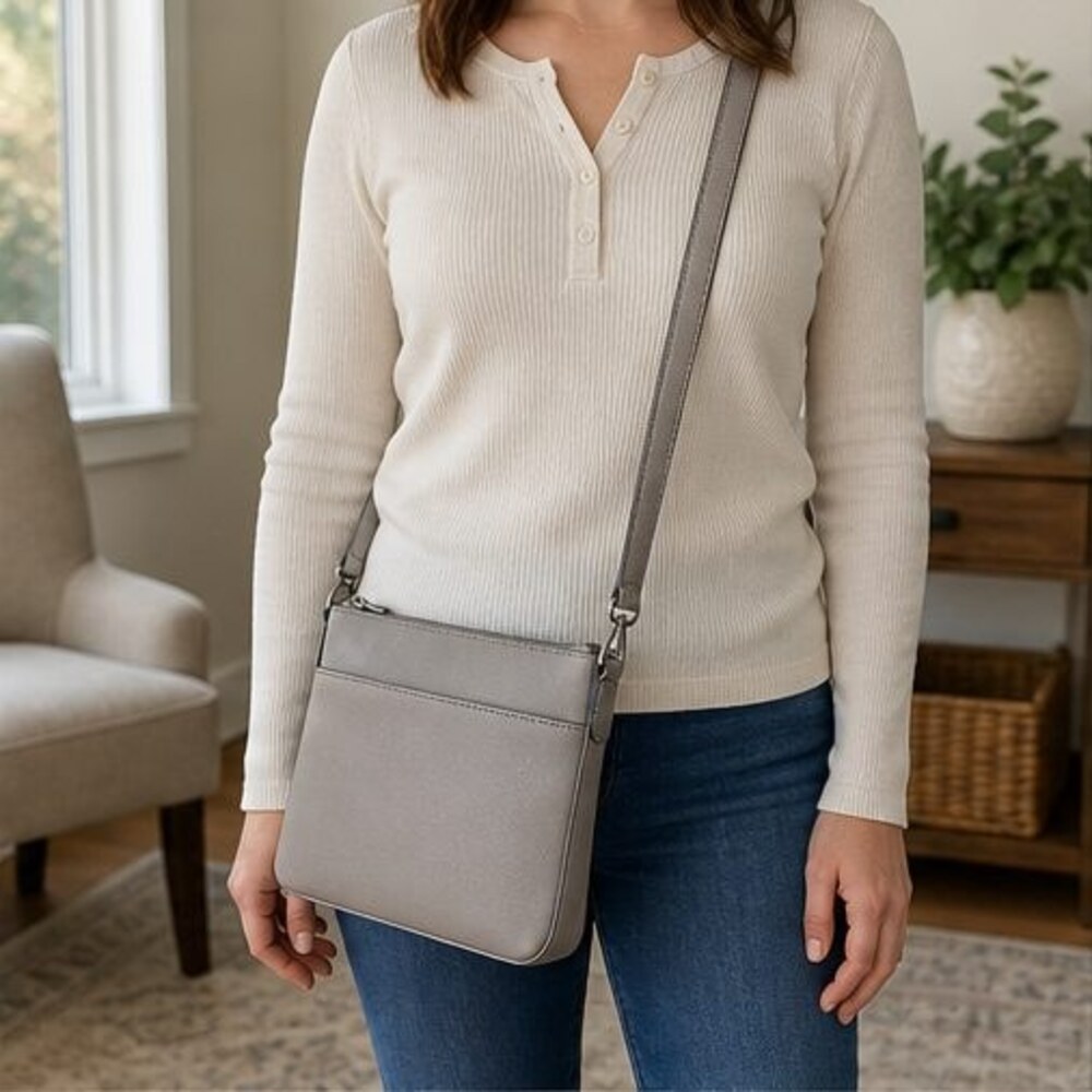 Charcoal Vegan Leather Bag - Picture 2 of 6